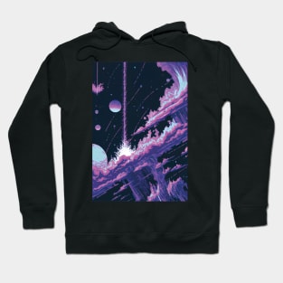 Space Painting in Abstract style, in Purple and Black Tones Hoodie